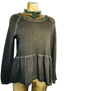 NWT STYLE & CO. Black Flounce TUNIC TOP Small